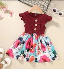 Dress for Girls New Girls' Summer Patchwork Dress Printed Fashion Bow Sleeveless Children's Flower Girl Dresses Kids' Dresses 20324877 - Tuzzut.com Qatar Online Shopping