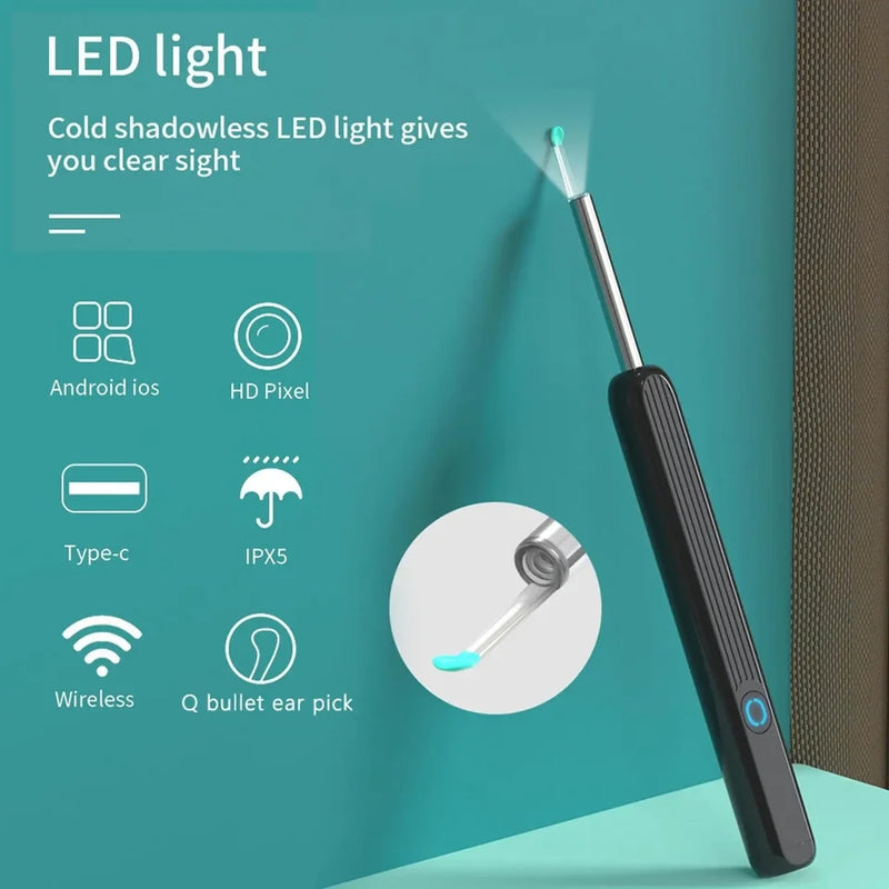NE3 Wireless Smart Visual Ear Cleaner with Camera & LED light - Tuzzut.com Qatar Online Shopping