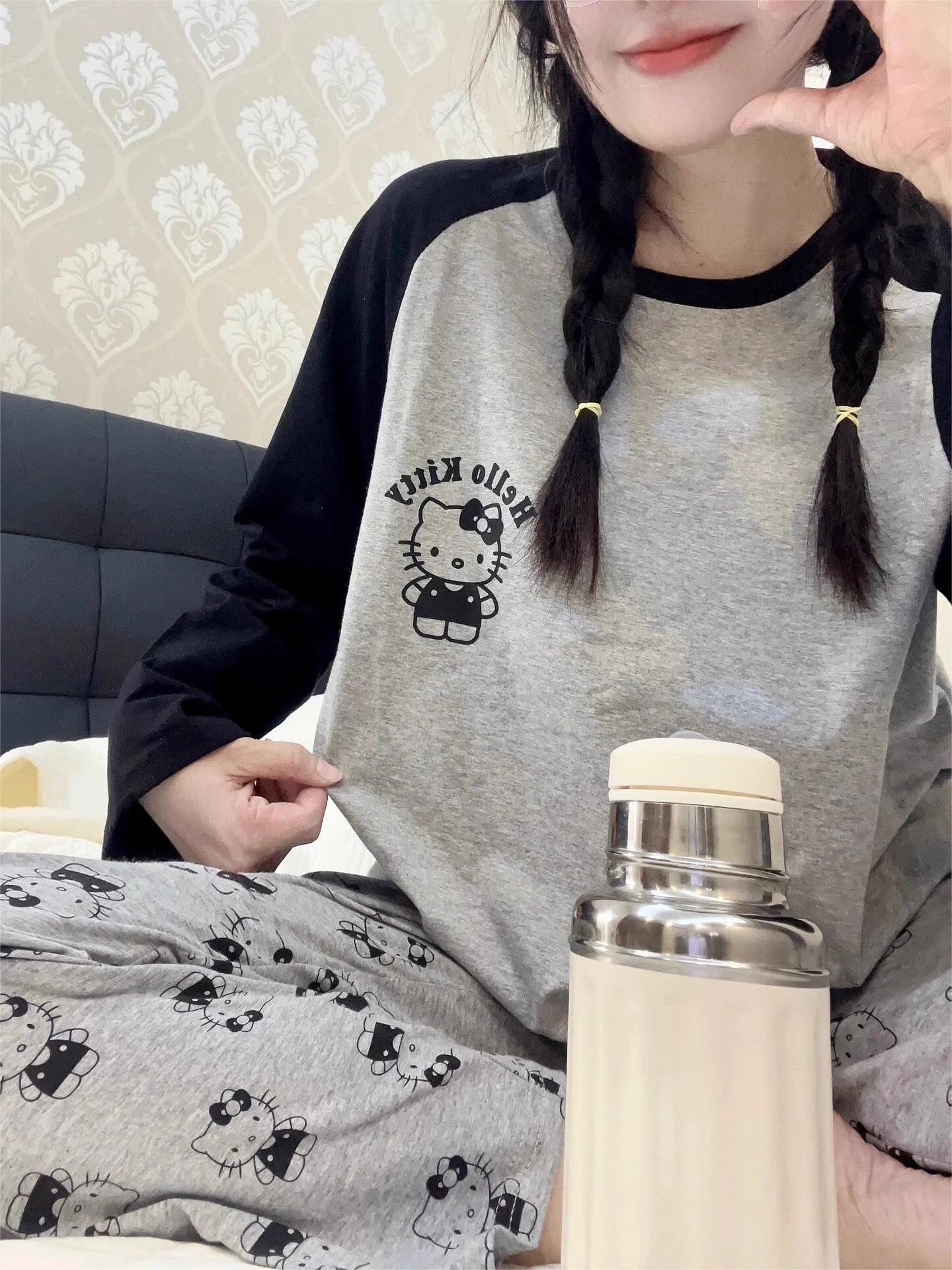 2 Pcs Women 's Long Sleeve Sleep Set One Size 578987 2 Pcs Women 's Long Sleeve Sleep Set One Size 578987