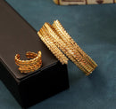 Gold Plated Copper Wheat Ears Cuff Bangles for Women S4455237 - TUZZUT Qatar Online Shopping
