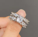 2pcs /set Luxury Crystal Zircon Wedding Rings For Women (Size