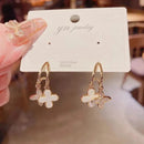 Beautiful Zircon Pearl Tassel Earrings Korean Style - Tuzzut.com Qatar Online Shopping