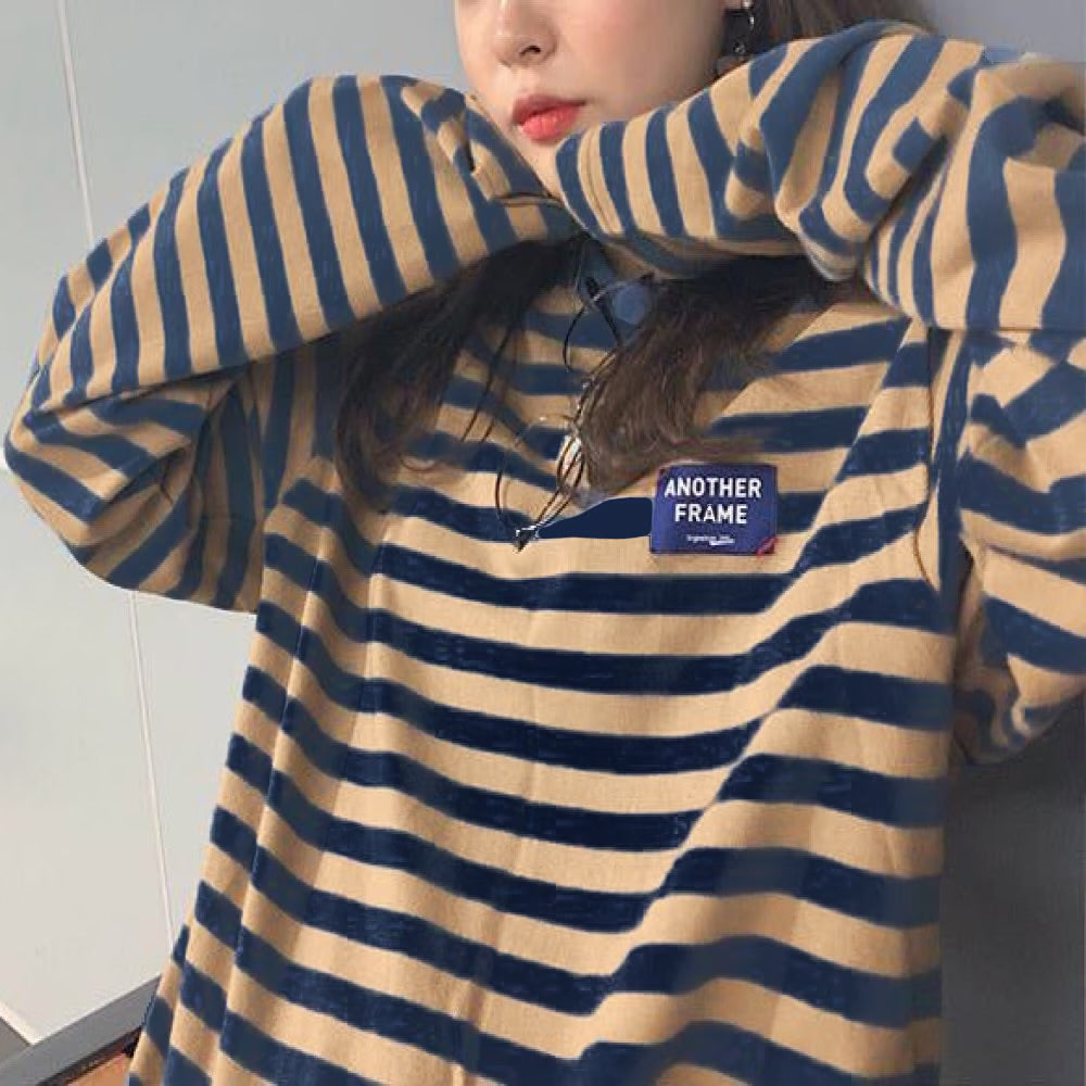 Women's Long Sleeve Striped/Checked/Polkadot/Weave Sweatshirts & Hoodies L 591891 Women's Long Sleeve Striped/Checked/Polkadot/Weave Sweatshirts & Hoodies L 591891