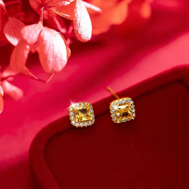 Women Square Zircon Necklace+Ring+Stud Earrings Jewelry 56751 Women Square Zircon Necklace+Ring+Stud Earrings Jewelry 56751