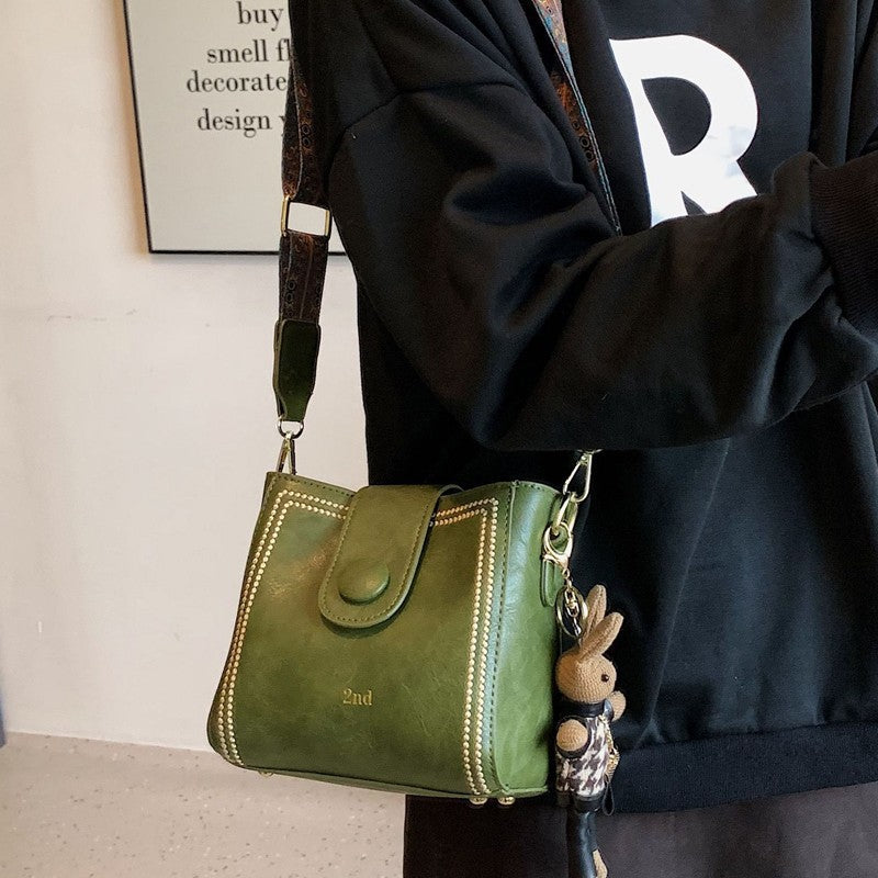 Pu Leather Bucket Shape Handbag B-381309 - TUZZUT Qatar Online Shopping