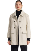 Women's Coat Long Sleeve Double Breasted Classic Winter - TUZZUT Qatar Online Shopping