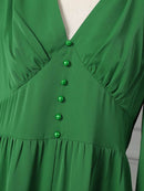 ZANZEA Women Maxi Long Dress Vintage Solid Puff Sleeve Bohemian Sexy V Neck Vestidos Oversized Spring Autumn Party Sundress S4503286 - Tuzzut.com Qatar Online Shopping