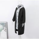 Women's Two-Piece Fake Two-Piece Long-Sleeved Korean Casual Medium-Length Coat Single-Breasted Outerwear Lamb Wool Spring   B72876 - TUZZUT Qatar Online Shopping