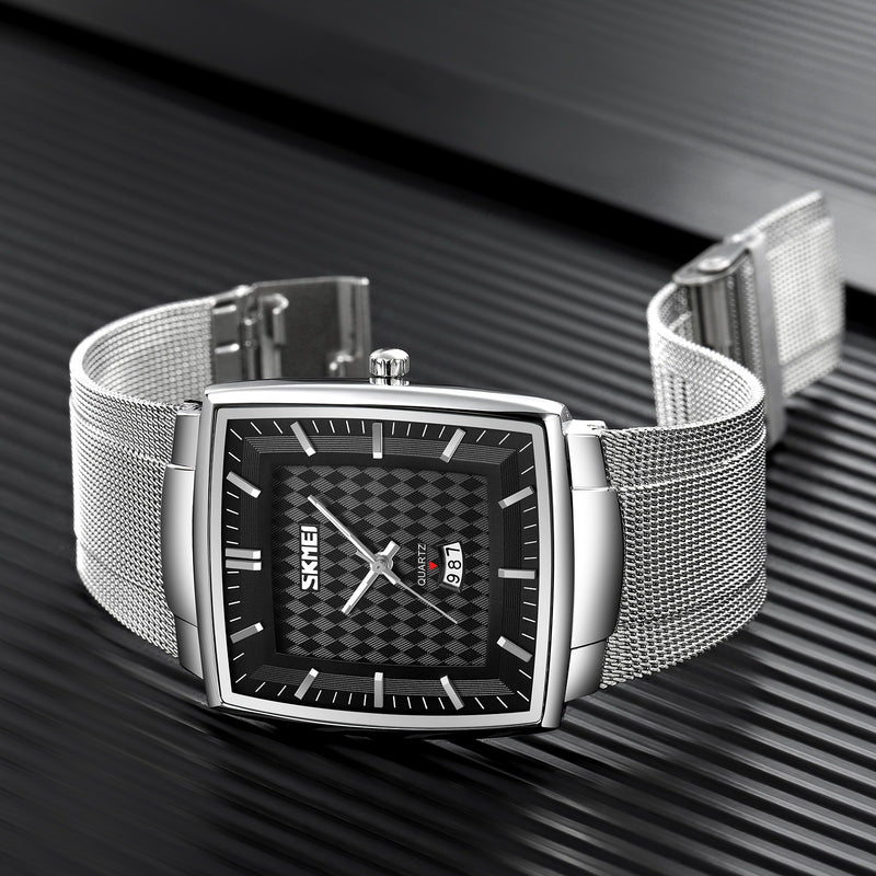 SKMEI Silver Stainless Steel Quartz Watch W7524 - TUZZUT Qatar Online Shopping