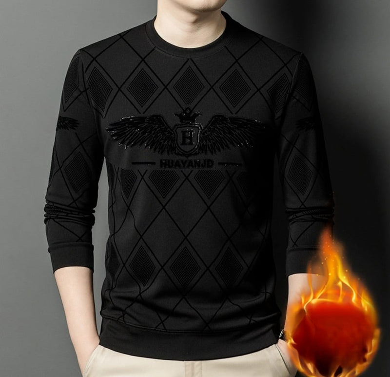 Long Sleeve Men's Hot Piece Fleece Casual Tshirt 176782 - TUZZUT Qatar Online Shopping