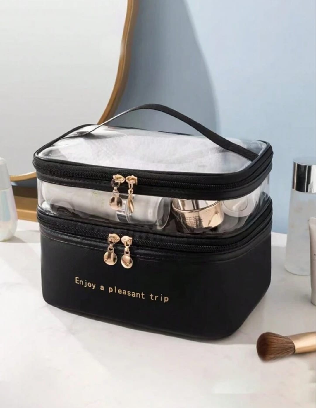Double Layer Large Capacity Cosmetic Bag DL202 Double Layer Large Capacity Cosmetic Bag DL202
