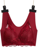 Women's Wireless Bra Plus Size Bra with Back Fat Support Comfortable Push Up Bralette No Padding Lace Bras   S39044 - TUZZUT Qatar Online Shopping