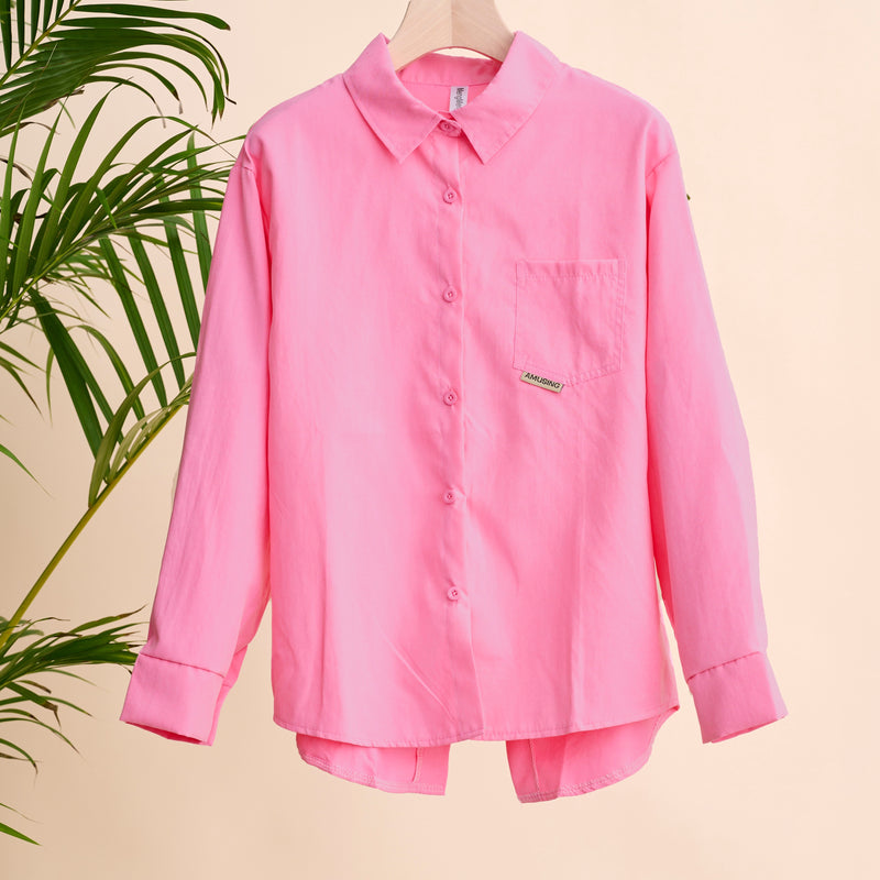 Women's Long Sleeve Solid Color Shirts & Blouses