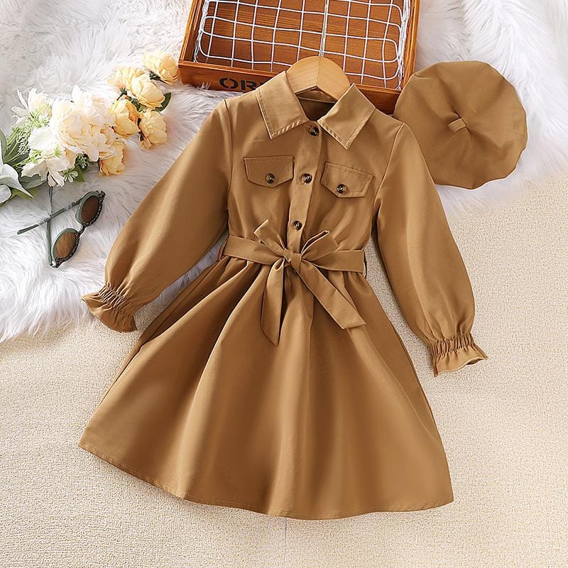Girl Fashion Long Sleeved Hat and Belt Comfortable Dresses 1544410 Girl Fashion Long Sleeved Hat and Belt Comfortable Dresses 1544410