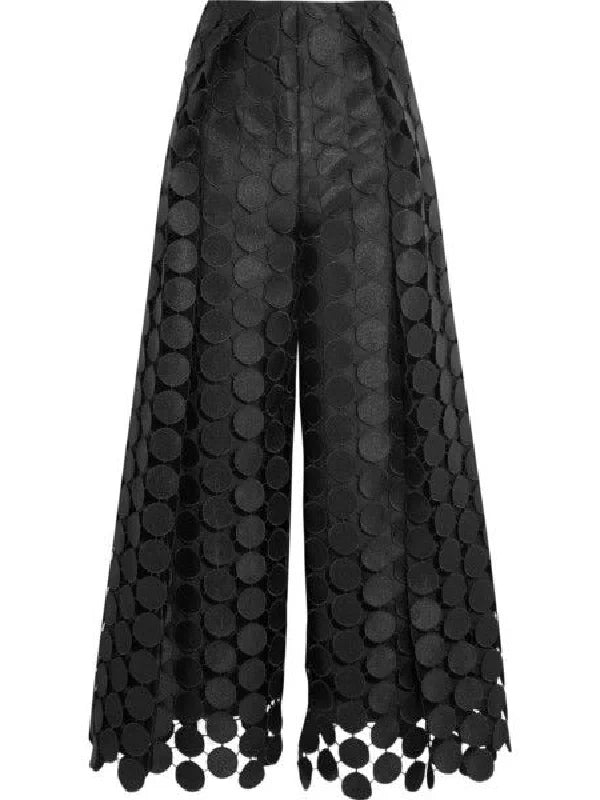 High Waisted Wide Leg Hollow Polka Dot Solid Color Pants Trousers L 127316 High Waisted Wide Leg Hollow Polka Dot Solid Color Pants Trousers L 127316