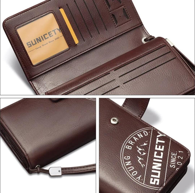 New Long style  Phone Bag  with  Multiple Card  Postion Simple Zipper Business mens Wallet - S4773660