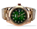 Luxury Day-Date Green Dial Gold Watch W0086 - TUZZUT Qatar Online Shopping