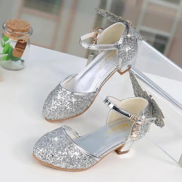 Girls Glitter Butterfly Knot Dress Banquet Party High Heel Shoe 39 - Tuzzut.com Qatar Online Shopping