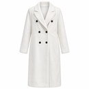 Women’s White Double-Breasted Long Winter Coat 134546 - XL