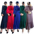 Women's Long Sleeve Solid Color Rhinestones/Gems/Crystals Jalabiya 457665 - TUZZUT Qatar Online Shopping