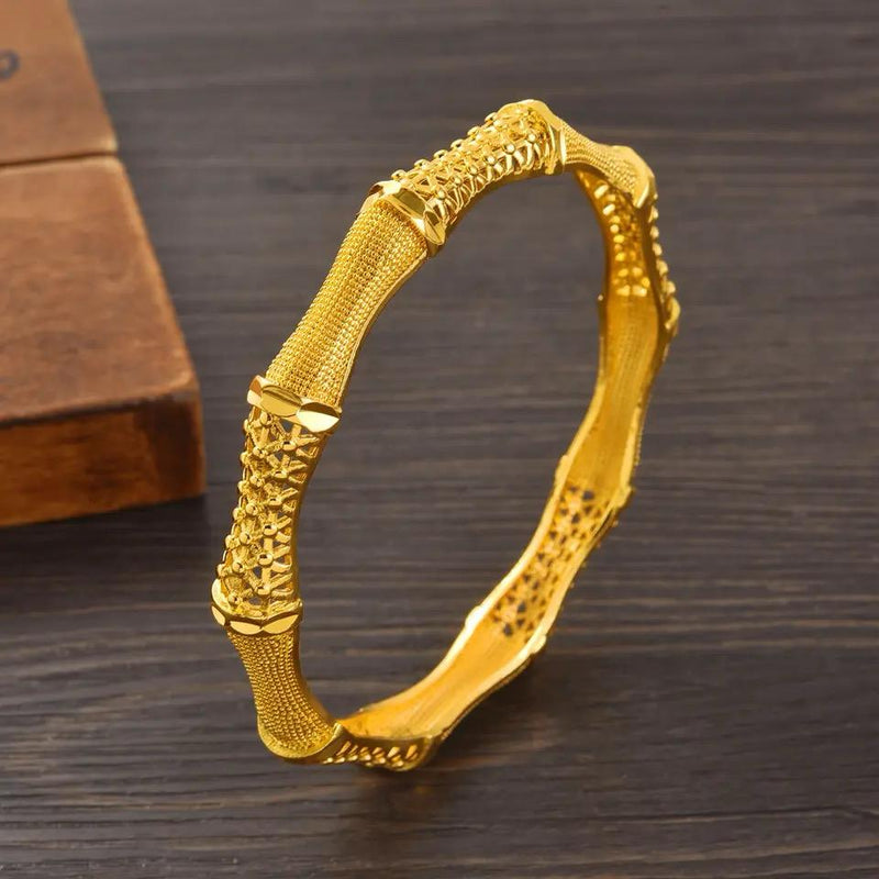 Classic Nicely Bracelet High Quality Gold Plated 65MM Fashion Wedding Bangle Women Birthday Gift With Box -S4887026 - Tuzzut.com Qatar Online Shopping