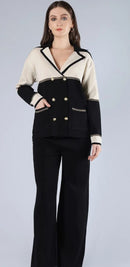 Women's  Long Sleeve Blazer and Pants Two-Piece Suit Set 177023 - TUZZUT Qatar Online Shopping