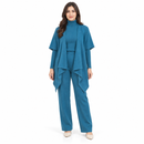 Women’s Teal Blue Three-Piece Winter Knit Set 7013773 - M