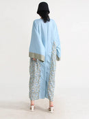 Casual Hit Color Dresses For Women V Neck Long Sleeve Loose Waist Oversize Summer Dress Female Fashion Clothing Style New 2XL X342569 - Tuzzut.com Qatar Online Shopping