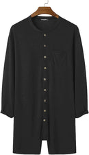 Men Pajamas Rompers Solid Color Homewear O Neck Long Sleeve Button Jumpsuits Cozy Breathable Men Thin Playsuit Nightwear INCERUN L S4593669 - Tuzzut.com Qatar Online Shopping