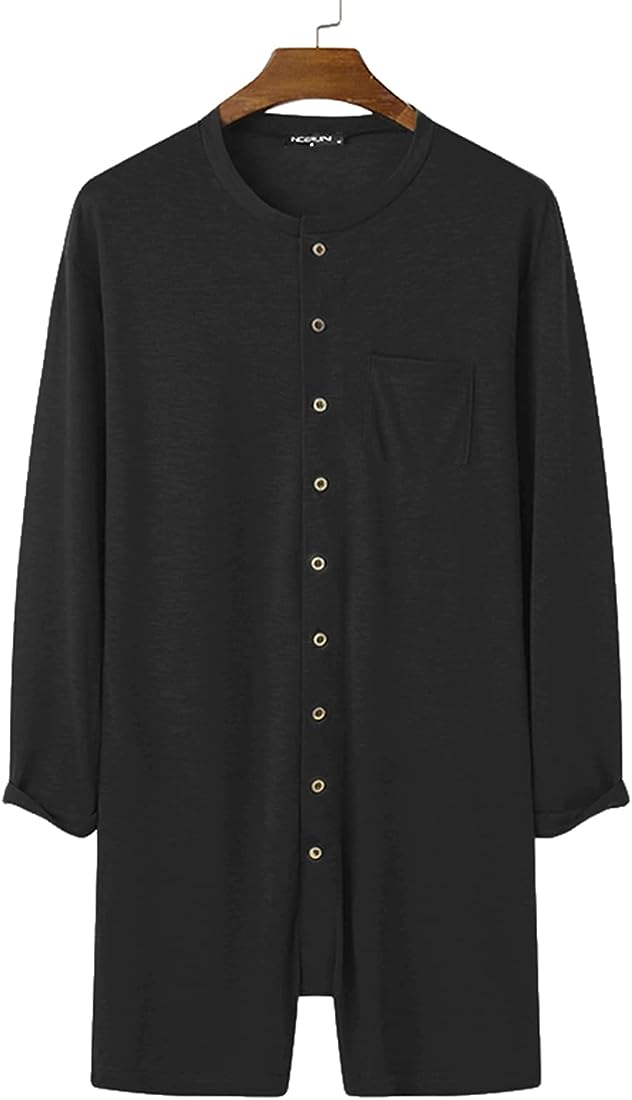 Men Pajamas Rompers Solid Color Homewear O Neck Long Sleeve Button Jumpsuits Cozy Breathable Men Thin Playsuit Nightwear INCERUN L S4593669 Men Pajamas Rompers Solid Color Homewear O Neck Long Sleeve Button Jumpsuits Cozy Breathable Men Thin Playsuit Nightwear INCERUN L S4593669
