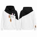 Black & White Bunny Hoodie with Carrot Drawstring Charms D-32