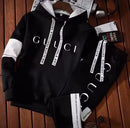 Tracksuit, Fashion Hooded Sweatshirt, Sweatpants, Casual Trend Print Pullover, Classic Black and White Jogging Clothes   TZ1129 - TUZZUT Qatar Online Shopping