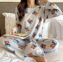 Cartoon Cute Plaid Long Sleeve Pajamas Set   S4112422 - TUZZUT Qatar Online Shopping