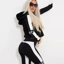 Women's Pants Uoozee Casual Contrast Color Zipper Long Sleeves Jacket&Pants Suits Simple Fashion Sportswear Activesuit For Women   S5110366 - TUZZUT Qatar Online Shopping