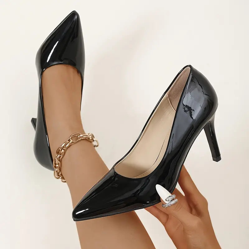 Black Pointed Toe High Heels 3336 - TUZZUT Qatar Online Shopping