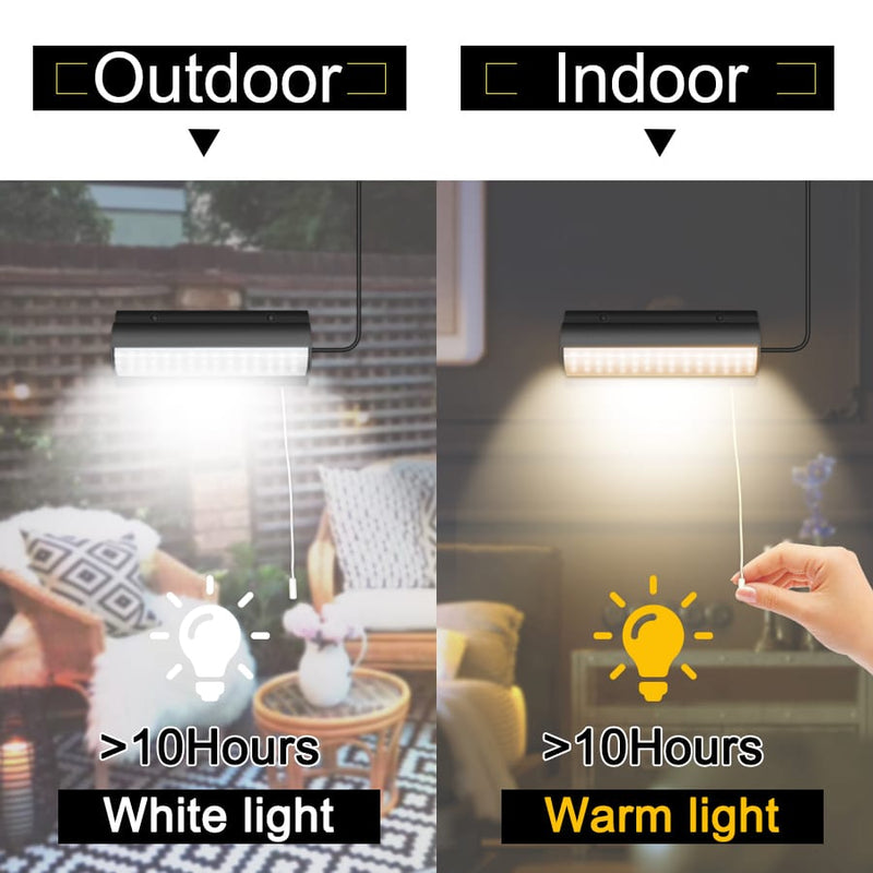 Double Head Solar Pendant Light Outdoor Indoor Waterproof 60 LED Solar Lamp With Pull Switch Lighting For Garden Flood Light S4664450