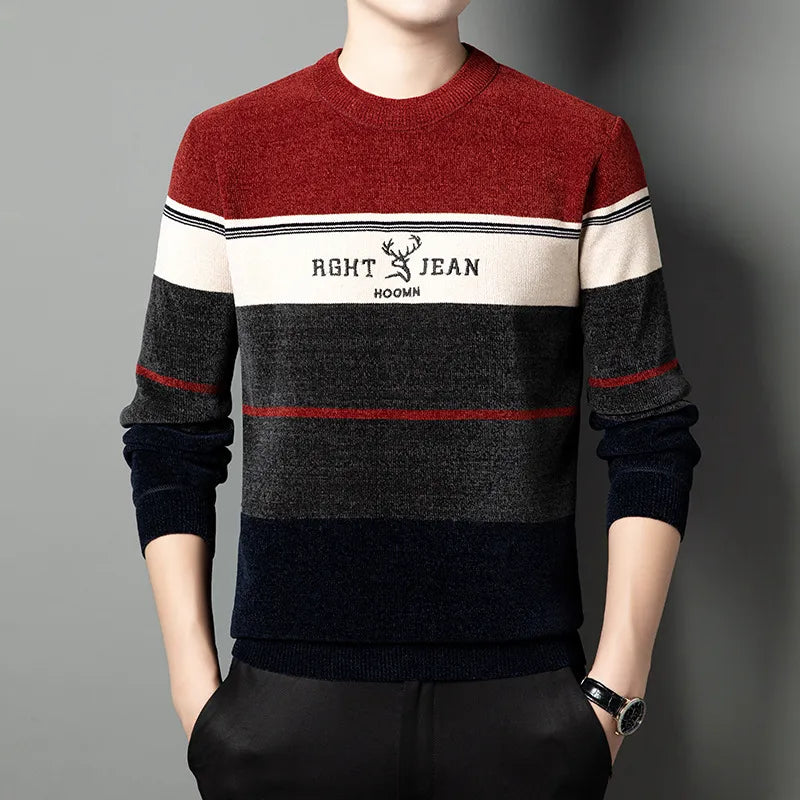 Long Sleeve Winter Men's Thick Sweater Red 173546 - TUZZUT Qatar Online Shopping