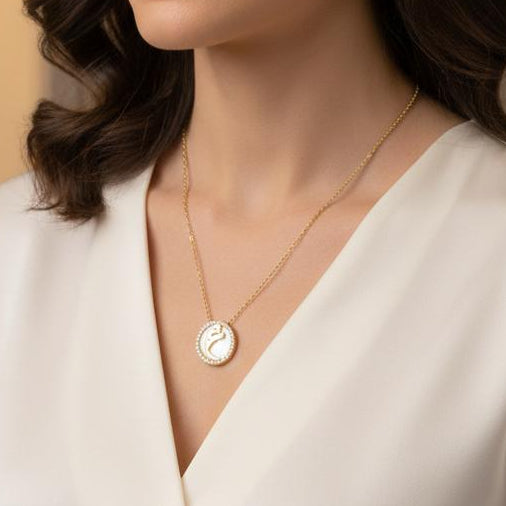 Arabic Alphabet Necklace For Women AB120