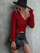 Autumn Knitted Red Sweater 56983 - TUZZUT Qatar Online Shopping