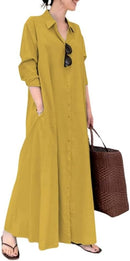 Women's Shirt Casual Long Sleeve Dress  B93586 - TUZZUT Qatar Online Shopping