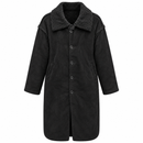 Women’s Black Fleece-Collar Button-Front Winter Coat WWC15939 - 2XL