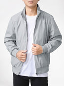 Men Zip Up Slant Pocket Jacket   T491077 - TUZZUT Qatar Online Shopping