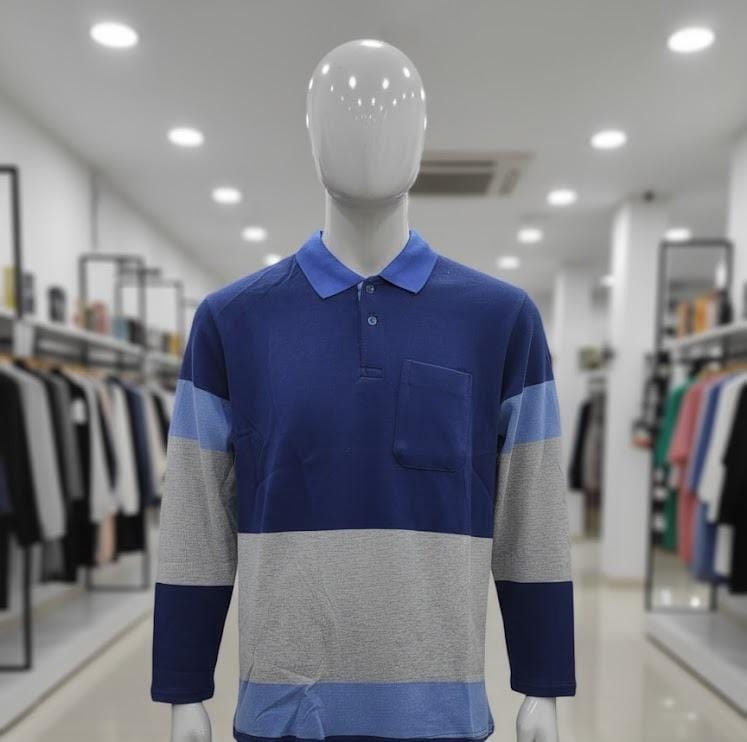 Men's Long Sleeve Casual Cotton Patchwork Collared Tshirt TZ4001 Men's Long Sleeve Casual Cotton Patchwork Collared Tshirt TZ4001