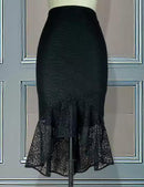 Women's Black Lace Midi Skirt, S1038963 - TUZZUT Qatar Online Shopping