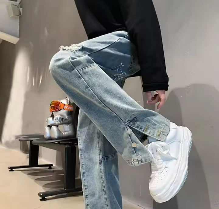 Streetwear Pants Letter Embroidery Hip Hop Jeans Fashion Straight Loose Casual Trousers S4605359 Streetwear Pants Letter Embroidery Hip Hop Jeans Fashion Straight Loose Casual Trousers S4605359