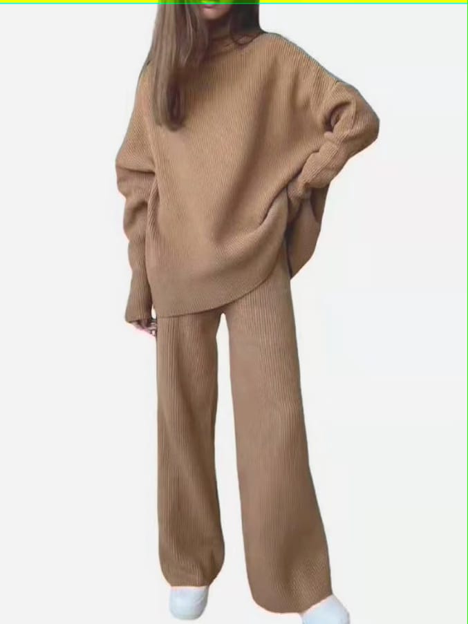 2 Pcs Women's Long Sleeve Solid Color Pants Set - Size M - 472726