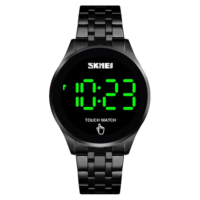 SKMEI Fashion Men Led Light Touch Screen Digital Watches Stainless Steel