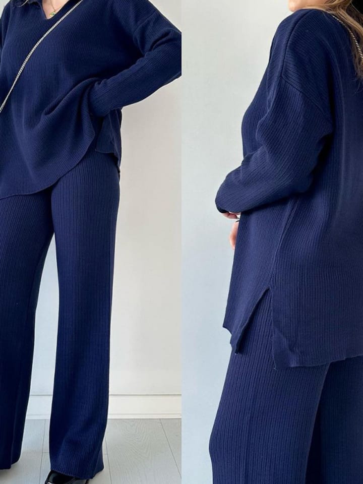 Casual knitted two-piece set 65246 - TUZZUT Qatar Online Shopping