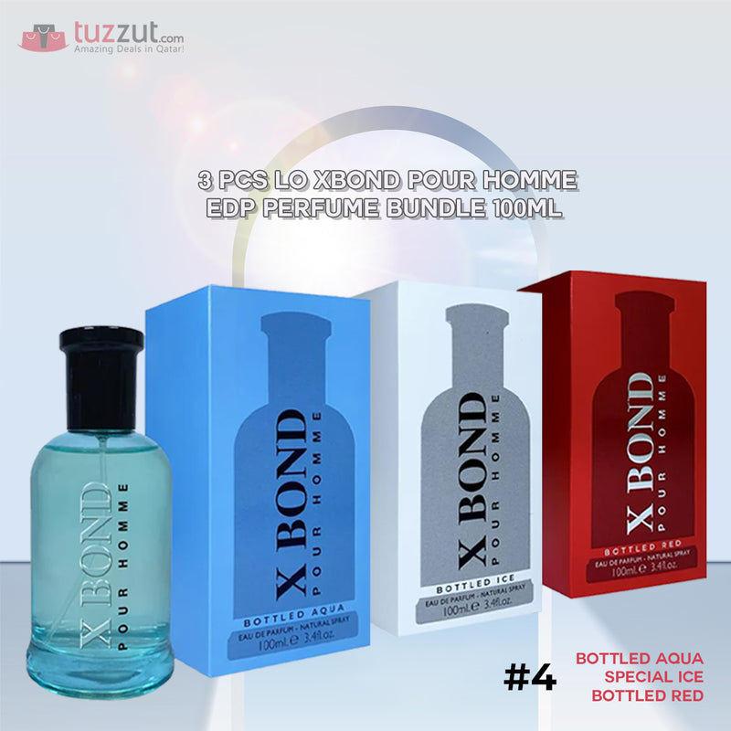 3 Pcs Louis Olivier XBond Pour Homme EDP Perfume Bundle 100ml - Tuzzut.com Qatar Online Shopping