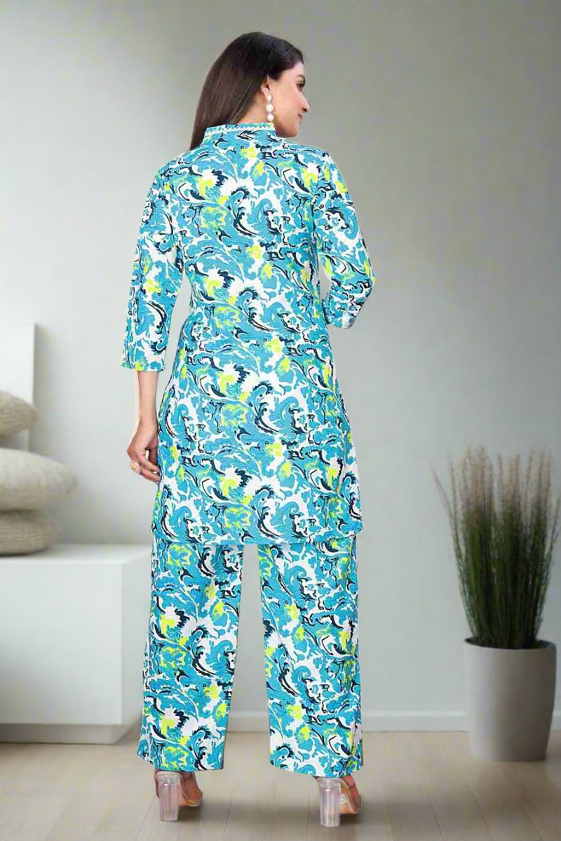 Women's Cotton Polyester Mix Fabric Printed Night suit Pajama Co-Ord Set - VKT900